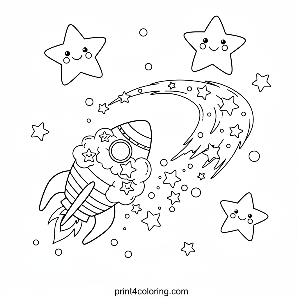 Rainbow Cloud Rocket's Dazzling Stardust Flight