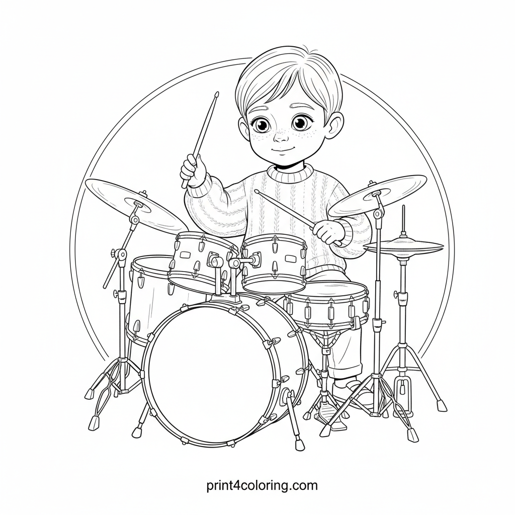 Rhythmic Beats: The Young Drummer's Groove
