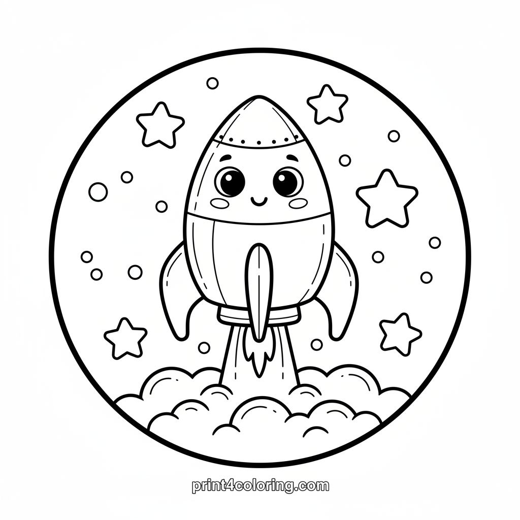 Cute Rocket Blast Off!