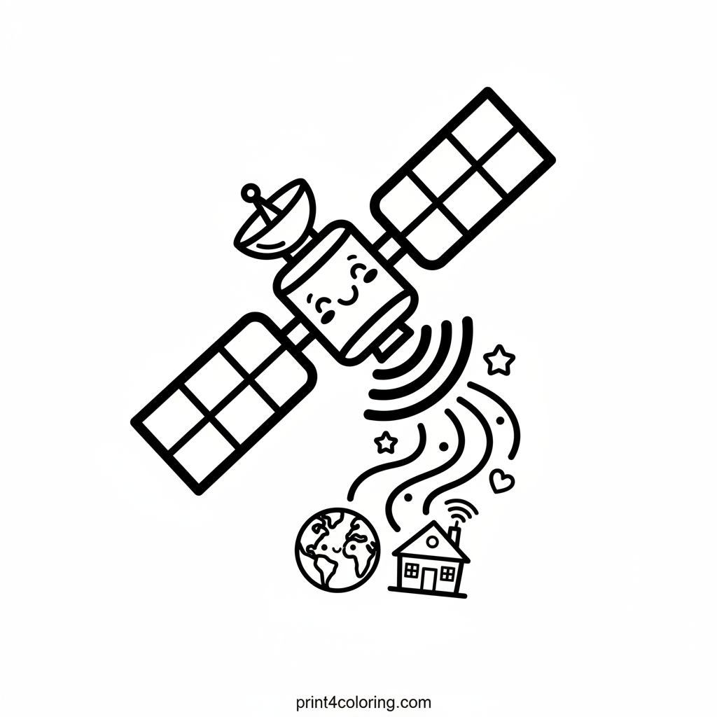 Happy Satellite Sending Signals Home