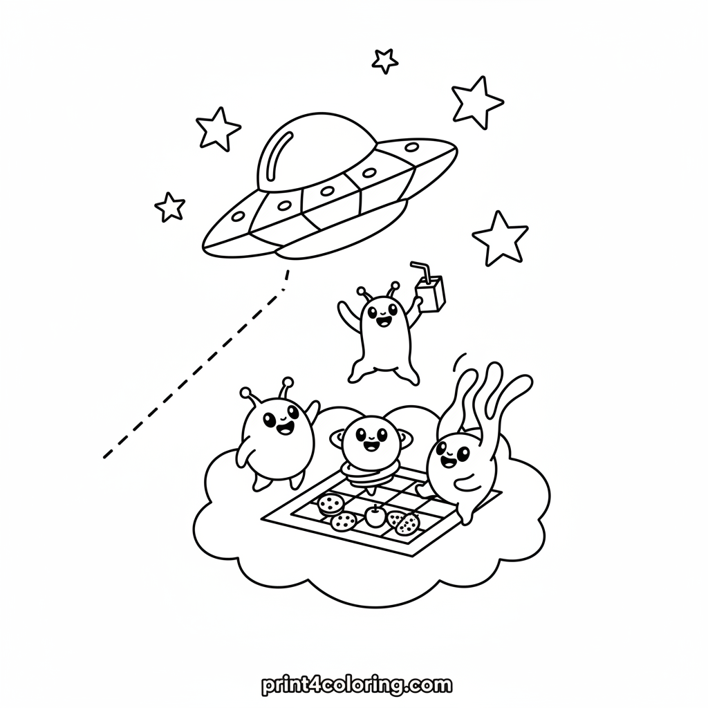 Alien Picnic on a Cloud
