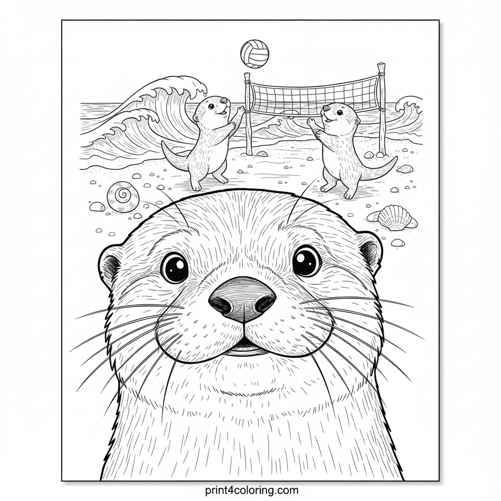 Otter Oceanside Volleyball Fun