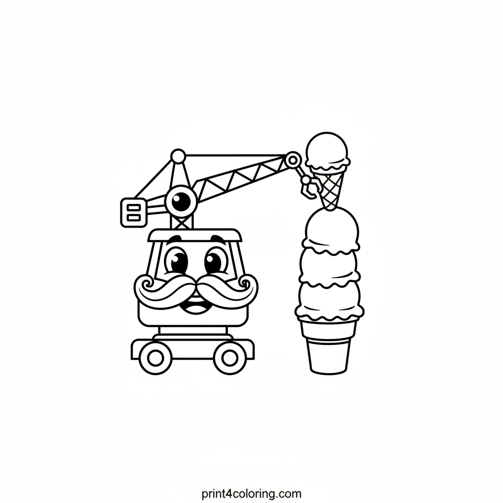 Wobbly Wonders: Crane's Ice Cream Tower
