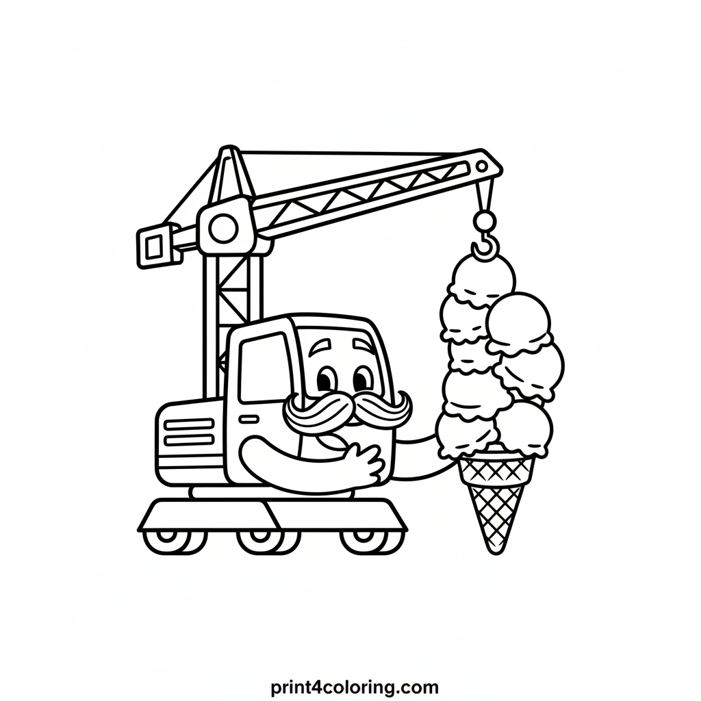 Wobbly Wonders: Crane's Ice Cream Tower