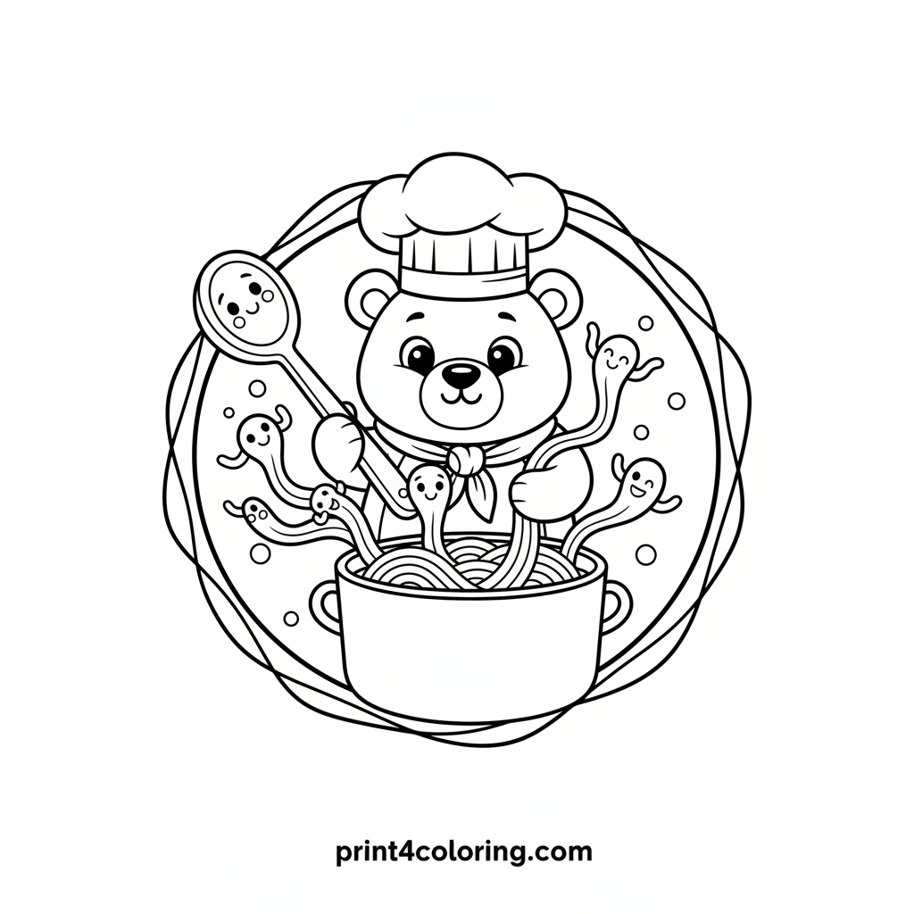 Chef Bear's Silly Noodle Fishing