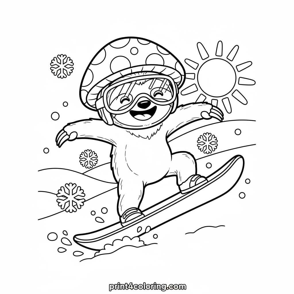 Silly Sloth's Snowy Snowboard Adventure!
