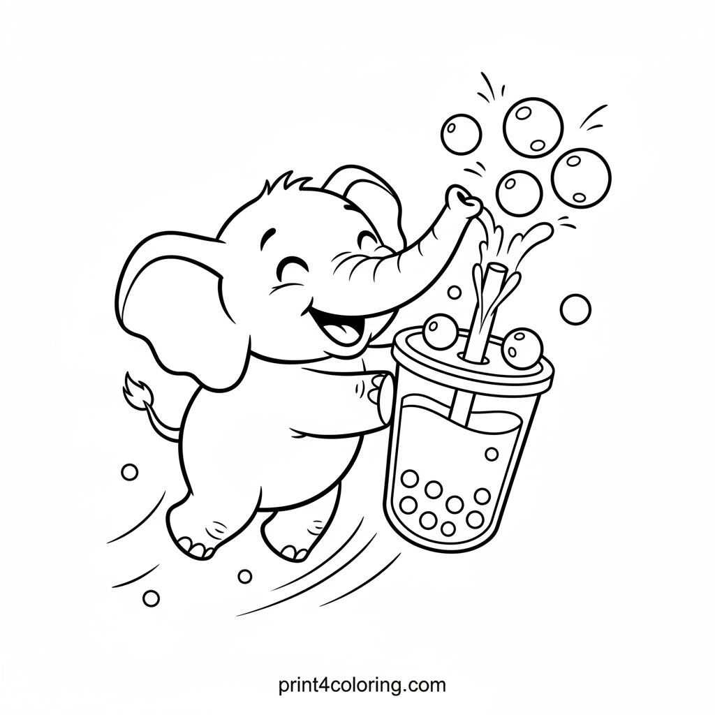 Silly Slurp Safari: Elephant's Boba Adventure