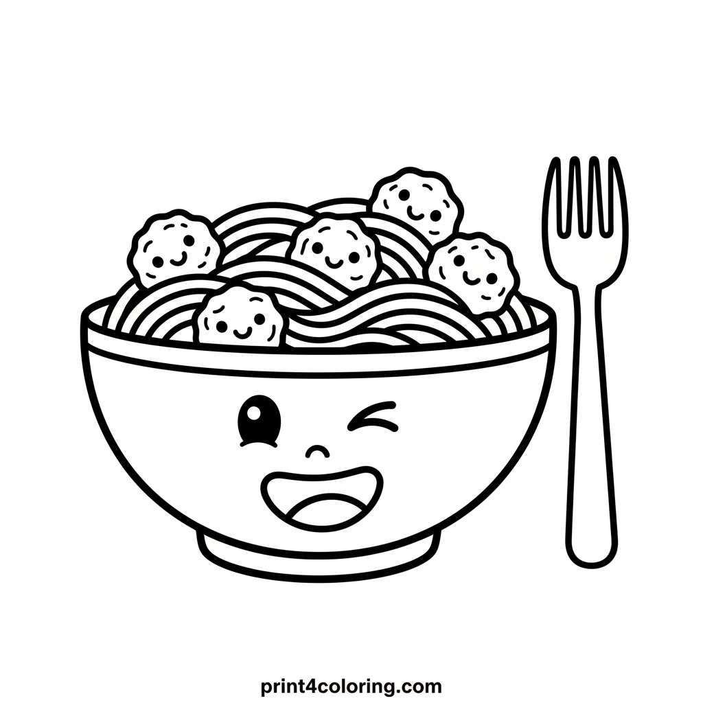 Wink-Wink Spaghetti Bowl & Meatball Buddies