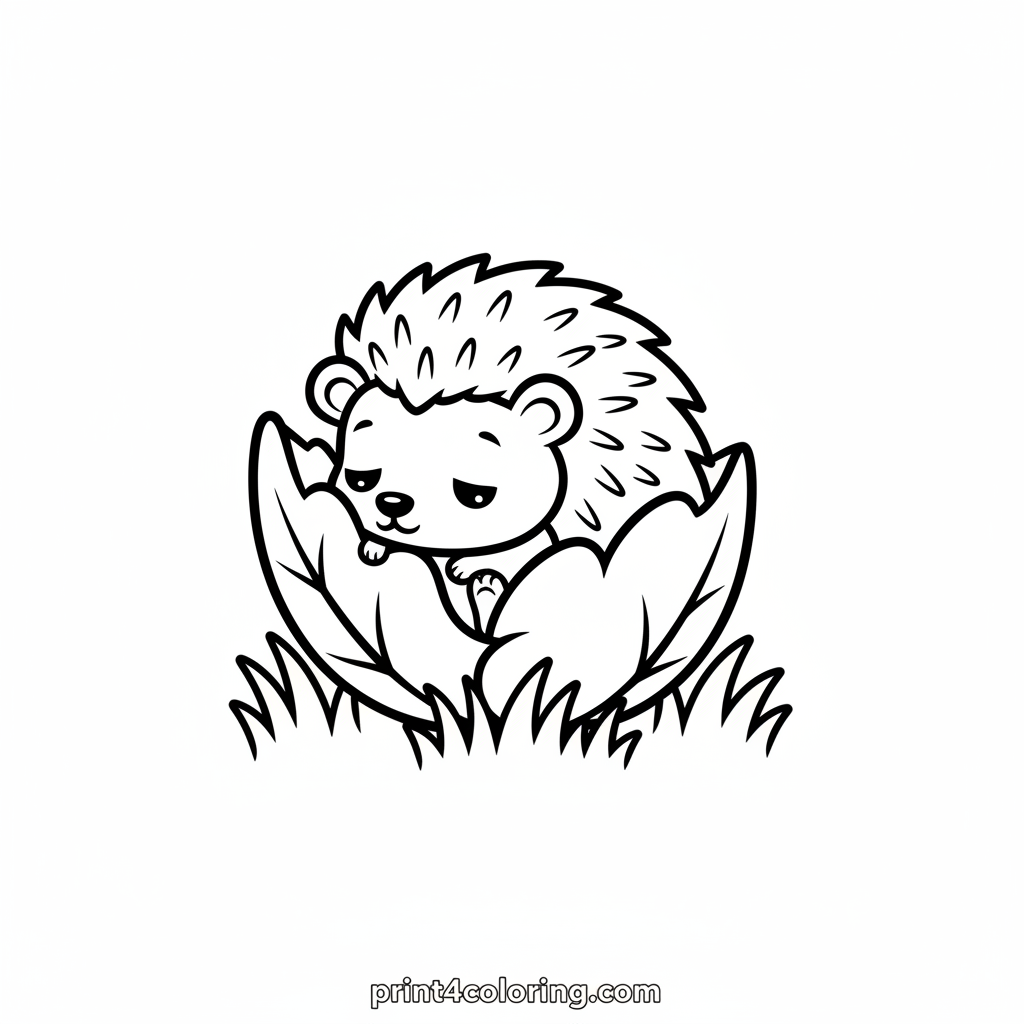 Tiny Hedgehog's Autumn Nap