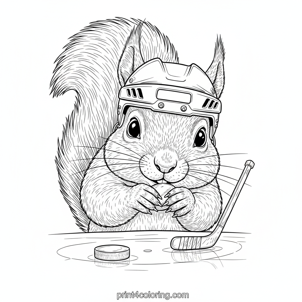 Rocky the Squirrel's Icy Hockey Dream