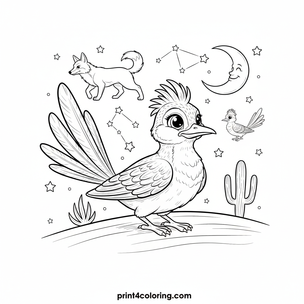 Starlight Sentinel Roadrunner: Desert Night's Watch