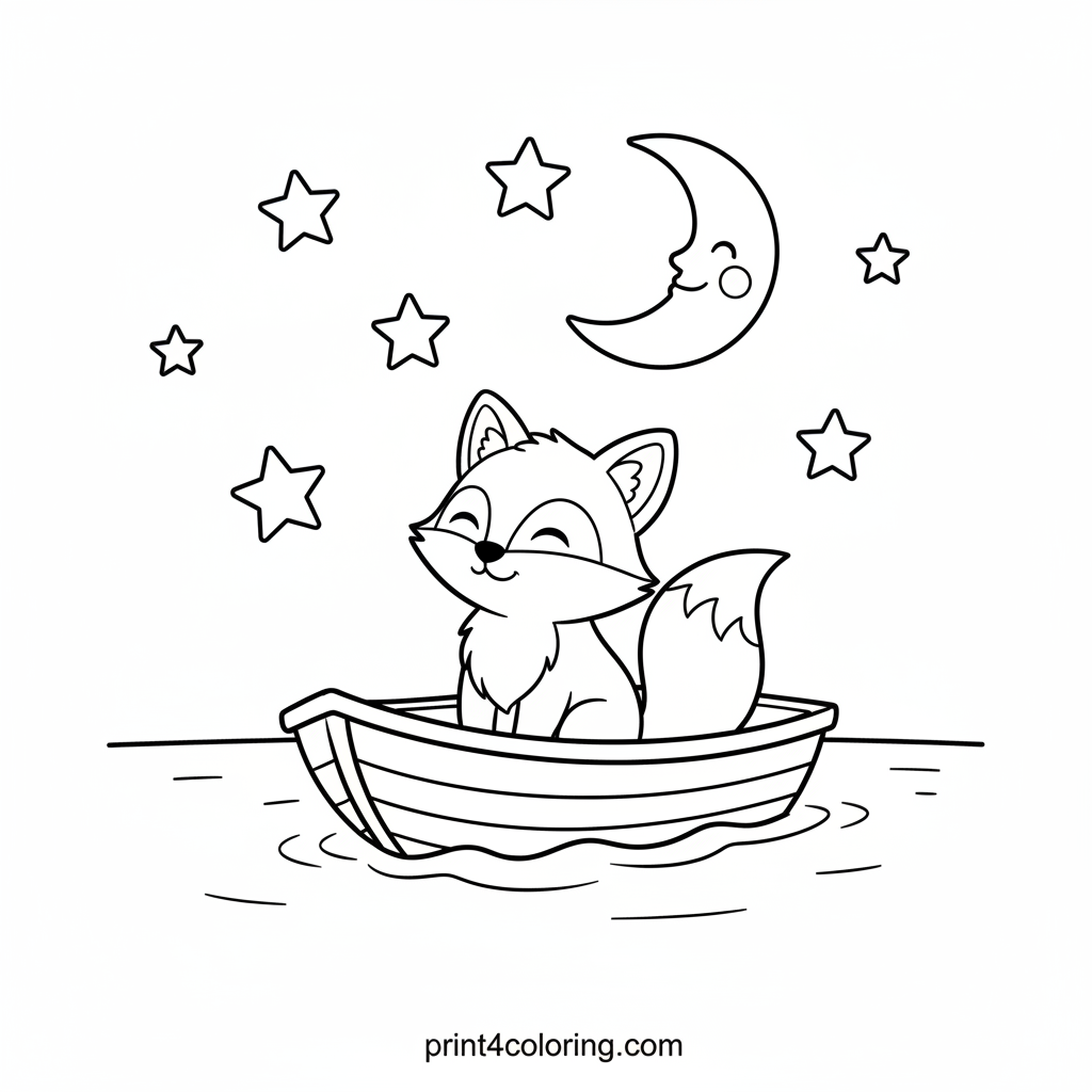 Sleepy Fox's Starry Night Dream