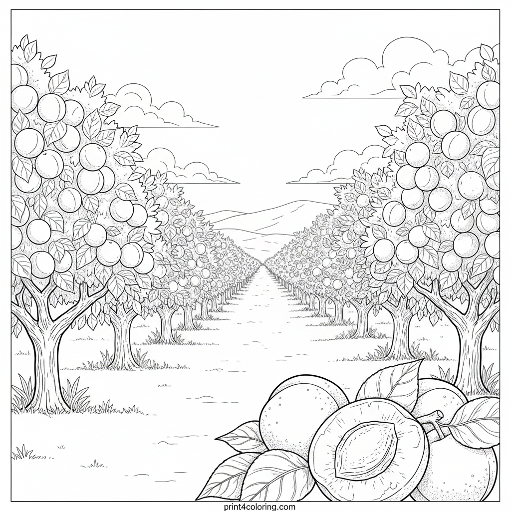 Bountiful Sunny Apricot Orchard