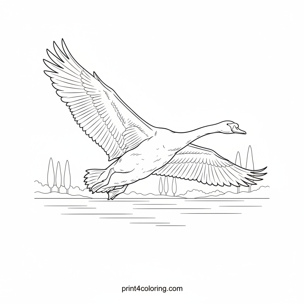 Majestic Swan's Sky Dance