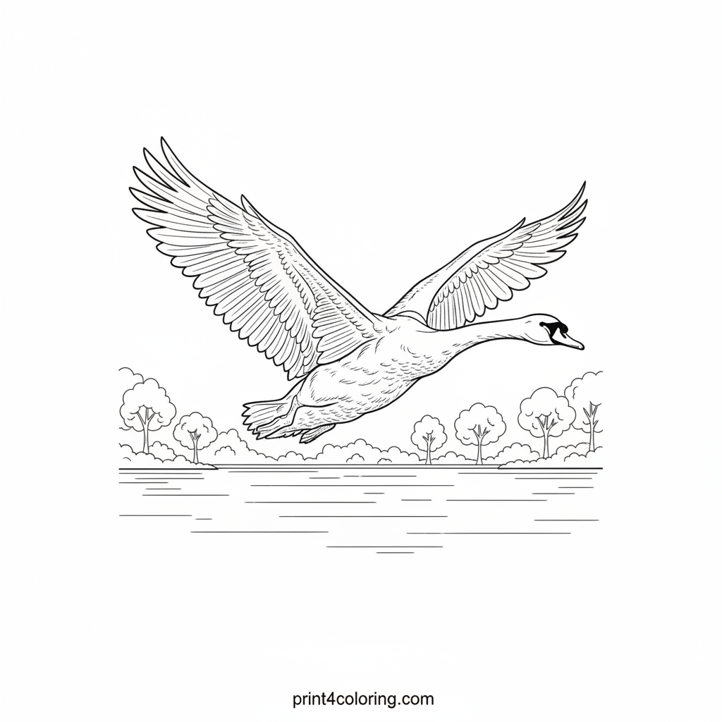 Majestic Swan Flight: Skyward Grace