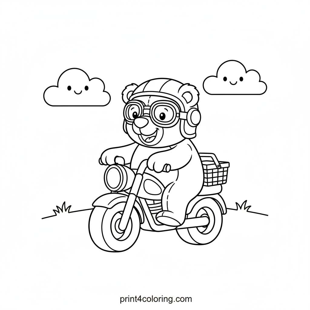 Teddy's Sunny Motorcycle Picnic Adventure