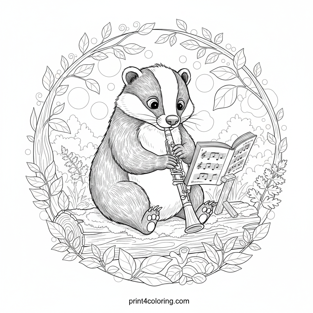 Forest Serenade: A Badger's First Clarinet Lesson