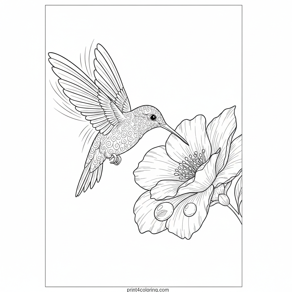 Shimmering Hummingbird's Dewdrop Nectar