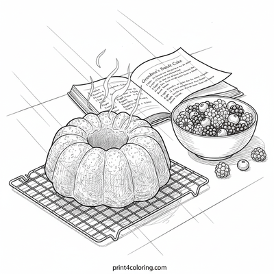 Sunlit Bundt Cake & Berries Still Life