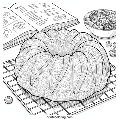 Baker's Masterpiece: Sunlit Still Life - free printable coloring page