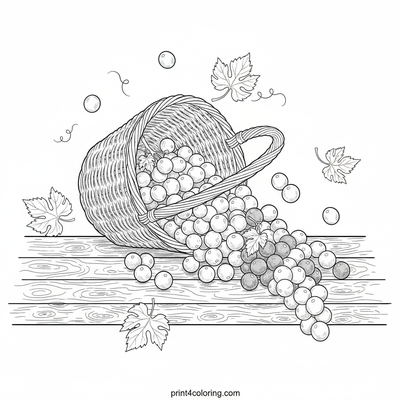 Harvest Basket of Grapes