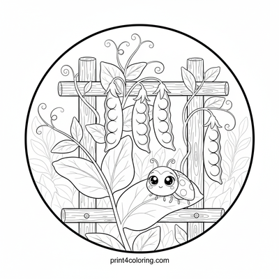 Bountiful Pea Patch Harvest - free printable coloring page