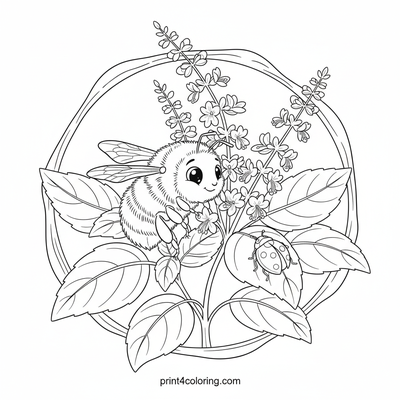 Basil Bloom & Bumblebee Buzz - free printable coloring page