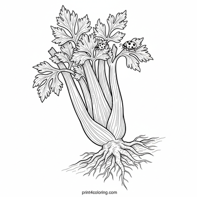 The Celery Stalk's Earthly Embrace - free printable coloring page