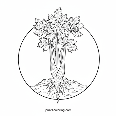 Celery's Cozy Root Adventure - free printable coloring page