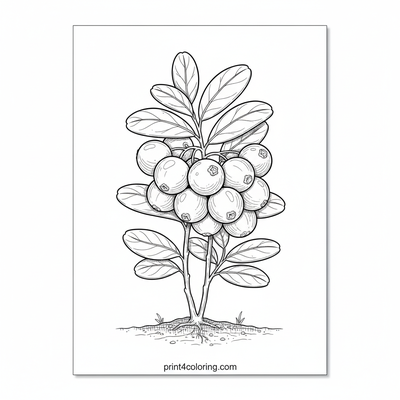 Cranberry Bush Botanical Beauty - free printable coloring page