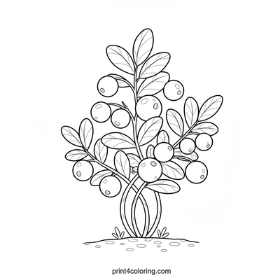 Cozy Cranberry Bush Harvest - free printable coloring page
