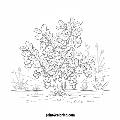 The Intricate Cranberry Bush - free printable coloring page