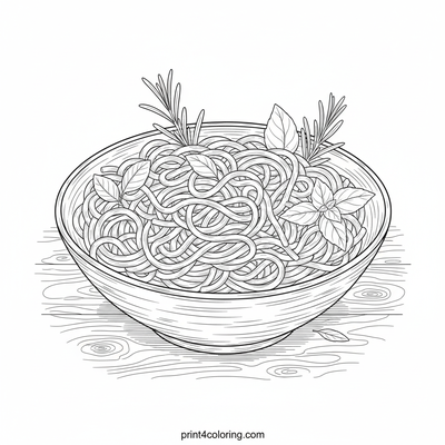 The Art of Noodles: A Culinary Masterpiece - free printable coloring page