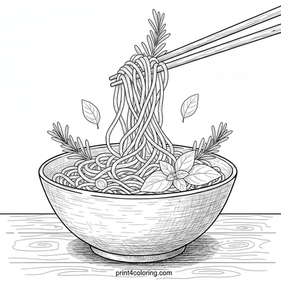 Gourmet Noodle Masterpiece - free printable coloring page