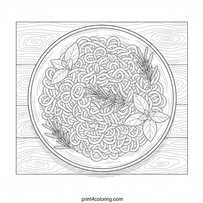 The Art of Noodles: A Cozy Culinary Knot - free printable coloring page