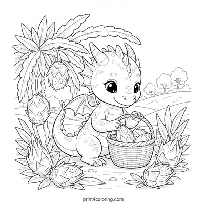 Dragon's Delightful Dragon Fruit Harvest - free printable coloring page