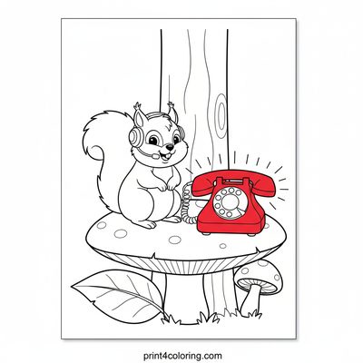 Squeaky's Star Phone Hotline - free printable coloring page