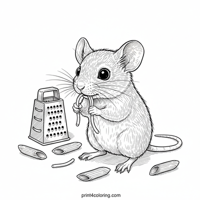 The Gourmet Mouse's Spaghetti Feast - free printable coloring page