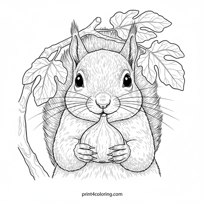 Figgy Feast: A Squirrel's Harvest Portrait - free printable coloring page