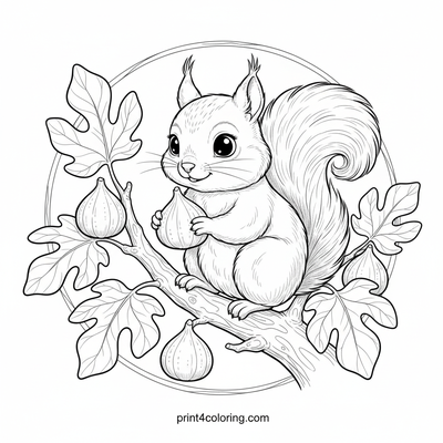 Cozy Critter's Fig Harvest - free printable coloring page