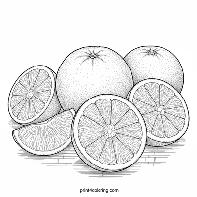 A Symphony of Oranges: Zesty Citrus Close-Up - free printable coloring page