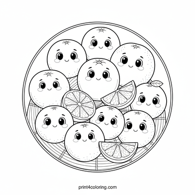 Oranges coloring pages preview