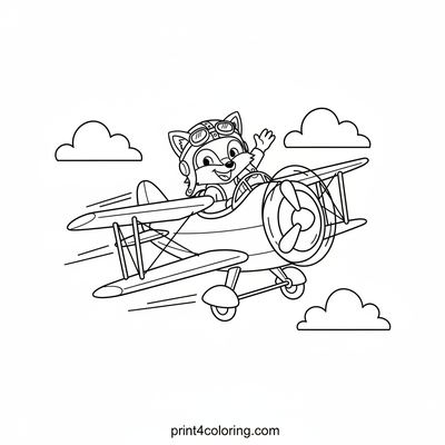 Foxy Flyer's Sky-High Stunt - free printable coloring page