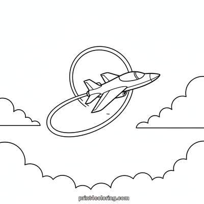 Sky Swirl Jet Acrobats - free printable coloring page