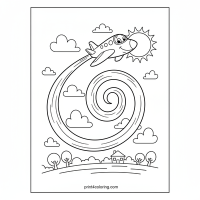 Graceful Sky Acrobat Jet - free printable coloring page