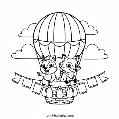 Cloud-Hopping Critters: A Sky Adventure - free printable coloring page
