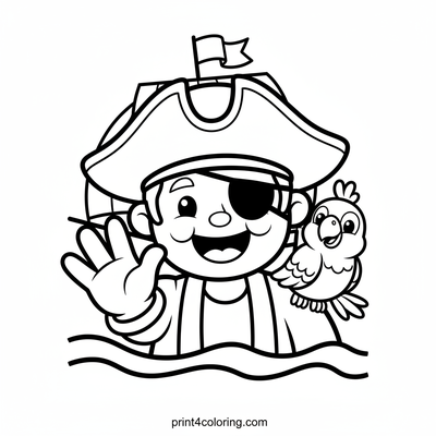 Ahoy, Matey! Happy Pirate Ship Adventure - free printable coloring page