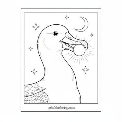 Celestial Albatross: Starlight Navigator - free printable coloring page