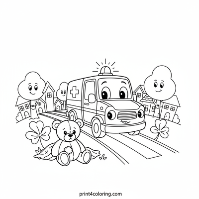 Ambulance to the Rescue! - free printable coloring page