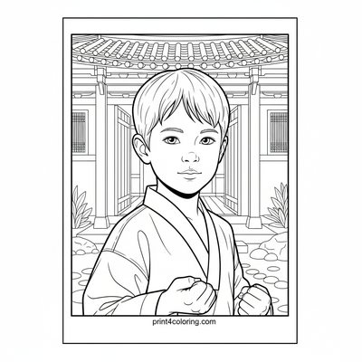 Ancient Dojo Focus - free printable coloring page